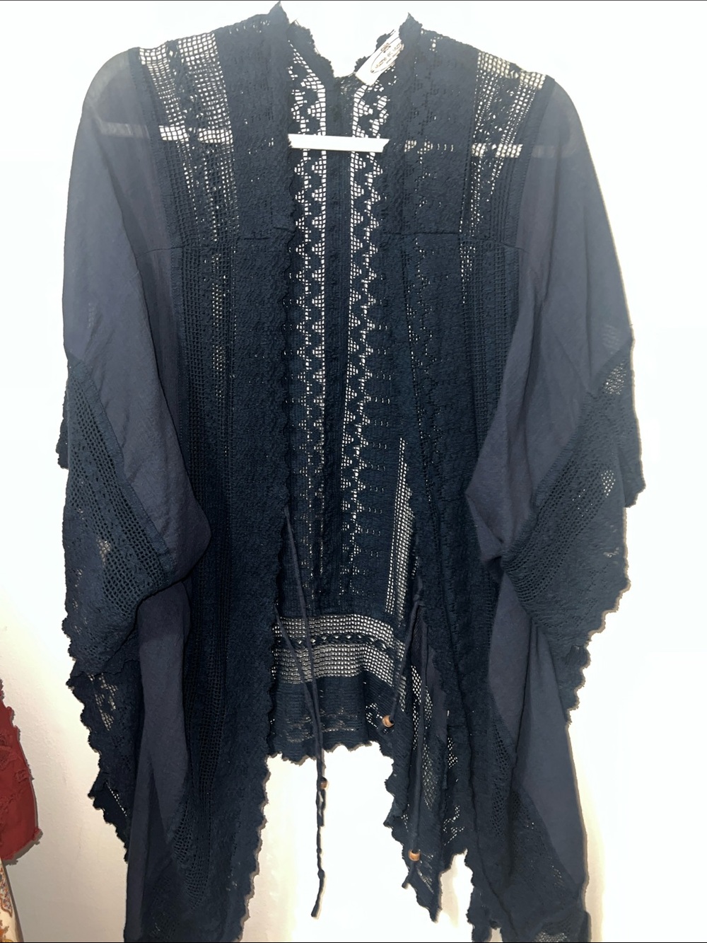 Muche et muchette Boho Lace-Trim Women's Swim Coverup - Navy